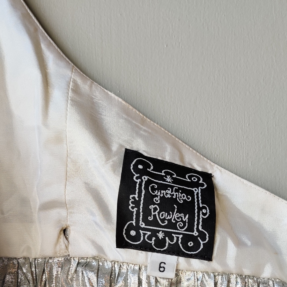 Cynthia Rowley Silver Lame Halter Dress